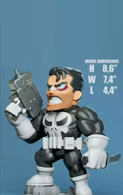 Punisher Chibi STL 3D Print Model