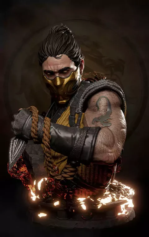Scorpion Bust STL 3D Print Model