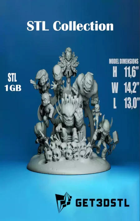 Thanos vs Avengers Chibi Diorama STL Collection