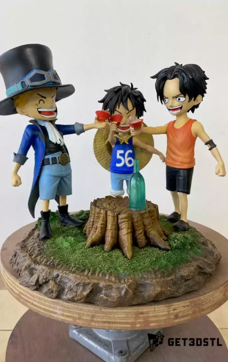 Ace Luffy and Sabo STL 3D Print Model