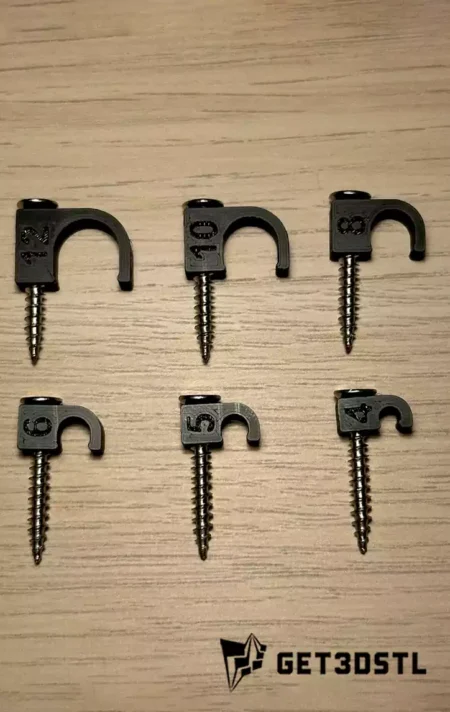 Cable Clip Screwable STL 3D Print Files