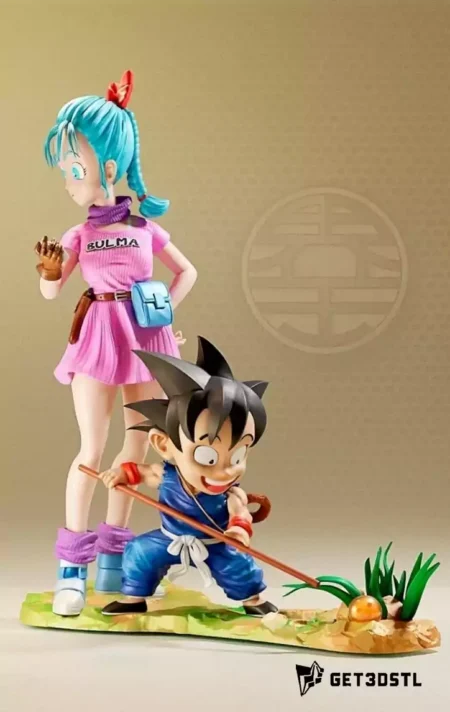 Goku and Bulma from Dragon Ball STL Printing