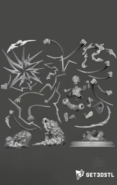Luffy GEAR 5 ONE PIECE STL 3D Print Model