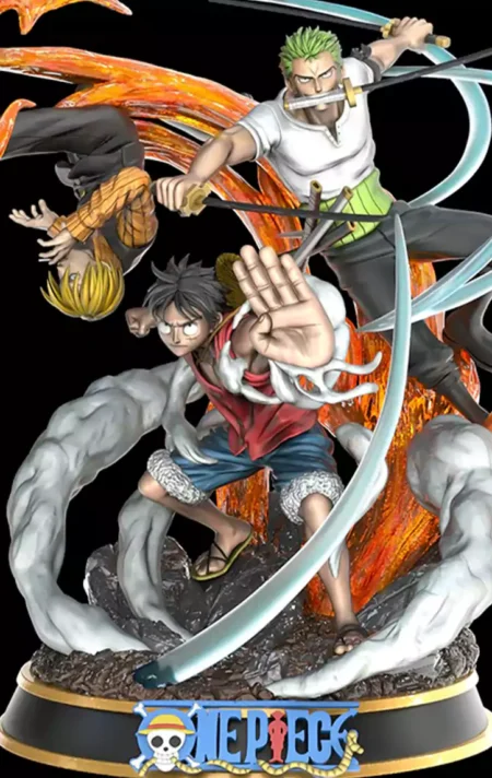 Luffy One Piece Sanji Zoro STL Files Diorama
