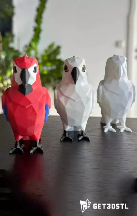 Cute Low Poly Parrot STL 3D Printable