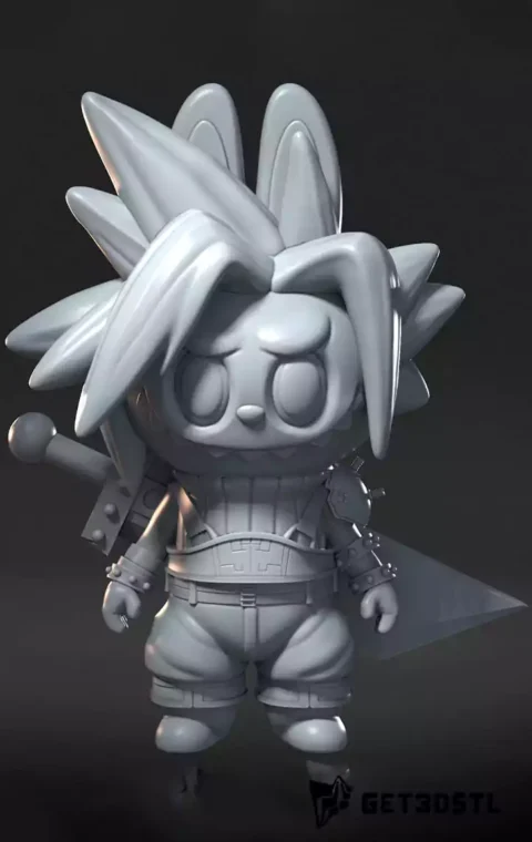 Labubu x Final Fantasy STL Crossover 3D Print