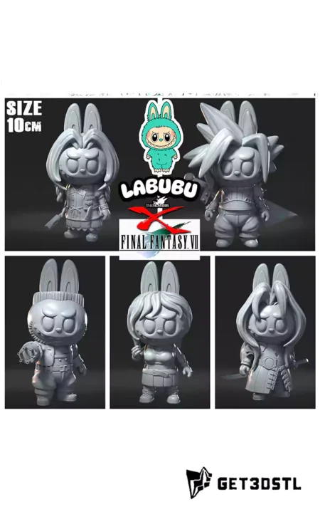 Labubu x Final Fantasy STL Crossover 3D Print