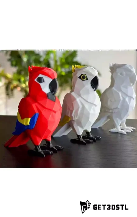 Cute Low Poly Parrot STL 3D Printable