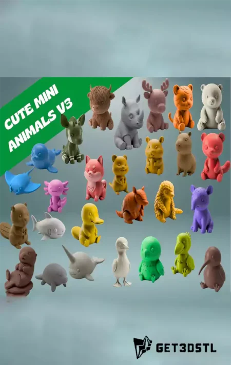 Cute Mini Animals STL 3D 3MF Edition 3