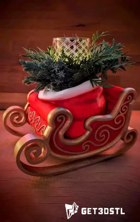 Santa Sleigh STL 3D Print Model