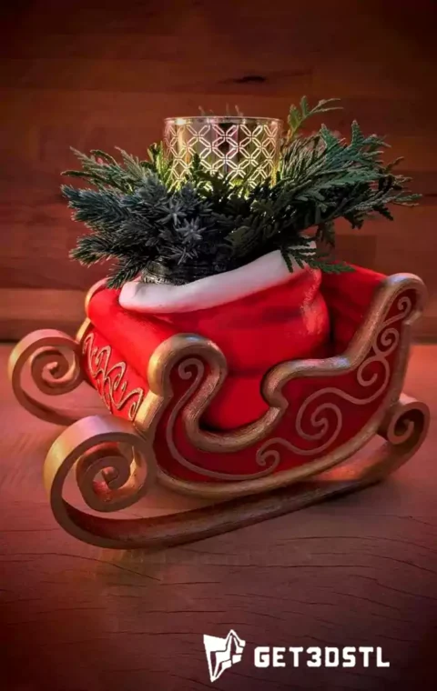 Santa Sleigh STL 3D Print Model