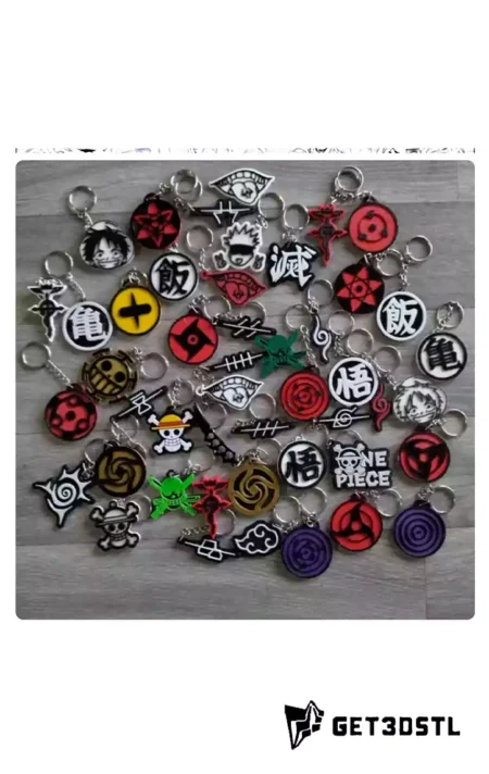 Anime Keychains +20 Models STL 3MF 3D Models