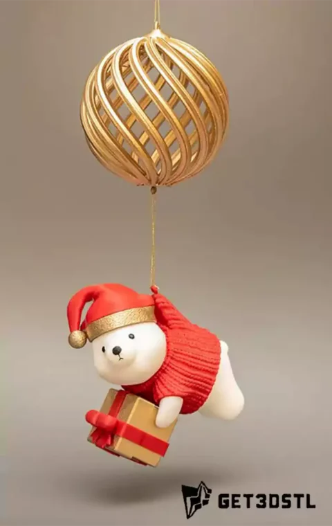 Christmas Bear Box STL 3D print model