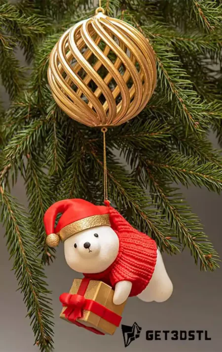 Christmas Bear Box STL 3D print model