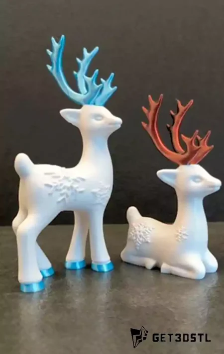 Christmas Deer STL 3D Print Model