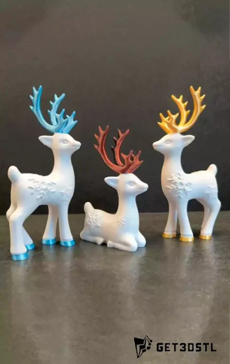 Christmas Deer STL 3D Print Model