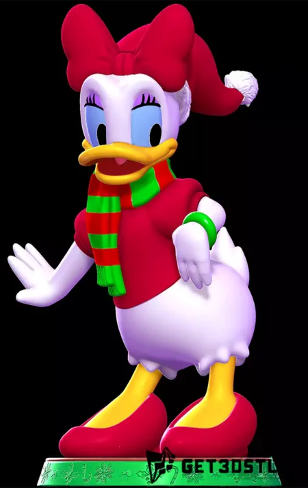 Daisy Duck Christmas STL 3D Print Model
