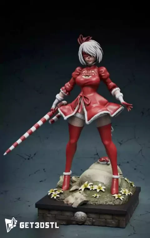 Nier Automata 2B STL 3D Print Christmas Model