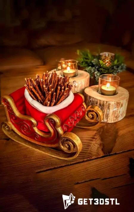 Santa Sleigh STL 3D Print Model
