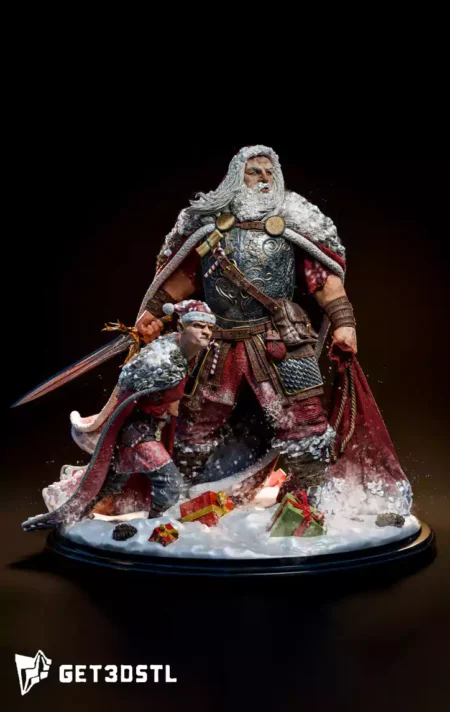 Warrior Santa Claus STL 3D Print Model