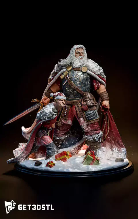 Warrior Santa Claus STL 3D Print Model
