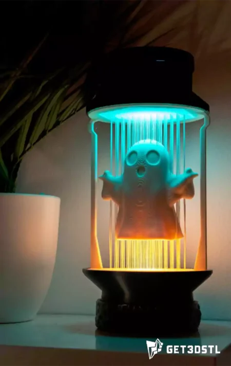 3D Spooky Print Ghost Lamp 3MF Model