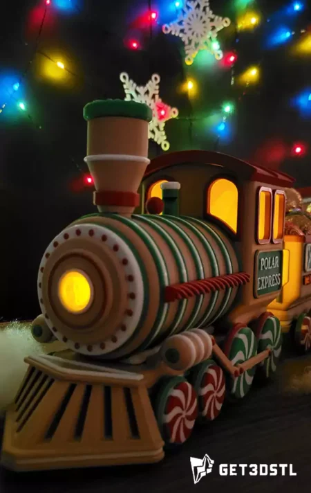 Christmas Gingerbread Train STL 3D Print Model
