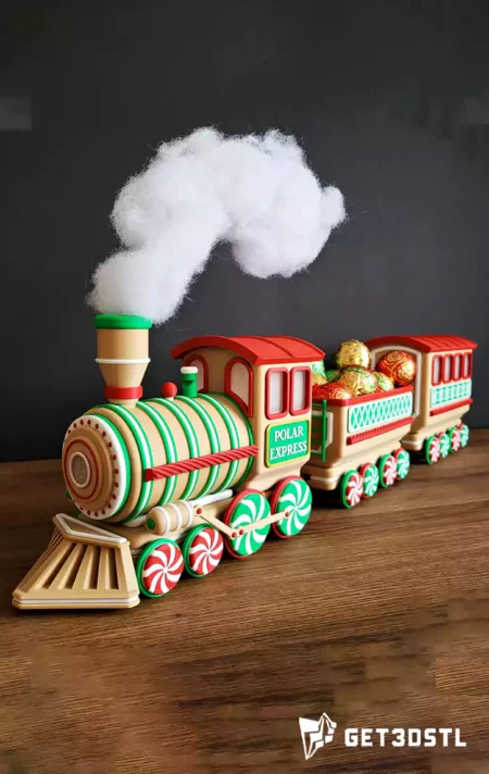 Christmas Gingerbread Train STL 3D Print Model