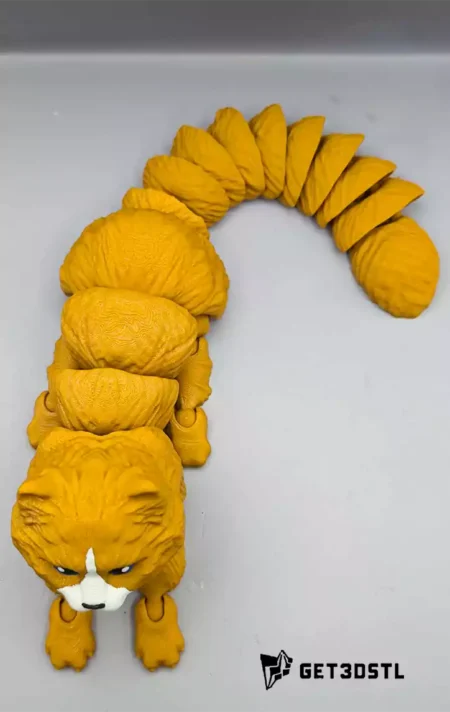 Flexi Haired Cat Articulated 3D Print Model