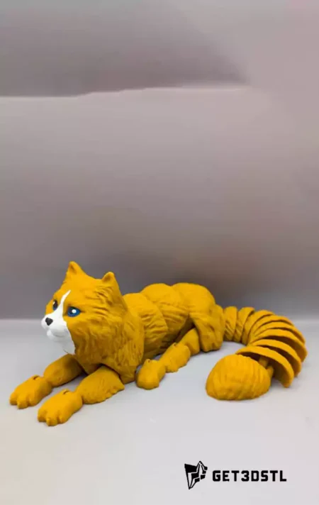 Flexi Haired Cat Articulated 3D Print Model