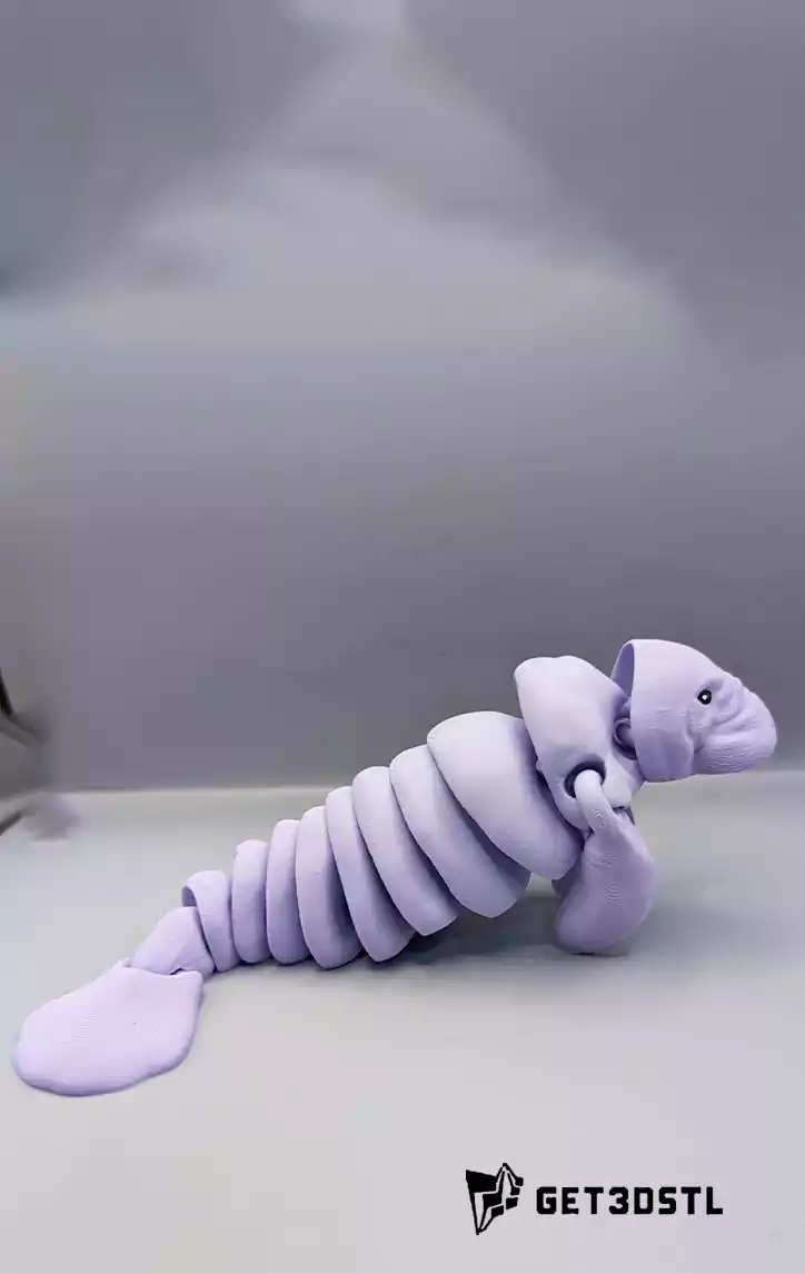 Flexi Manatee STL Articulated 3D Print Model
