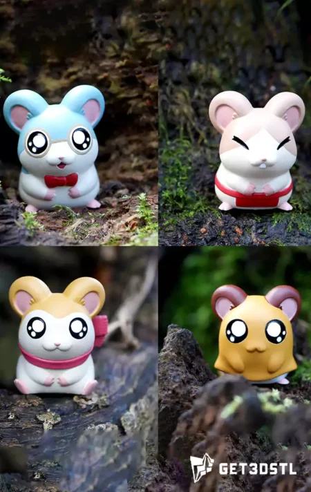 Hamtaro Pack STL Hamster 3D Print Models