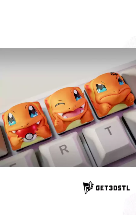 Keycaps Charmander Pokémon STL 3D Print Model