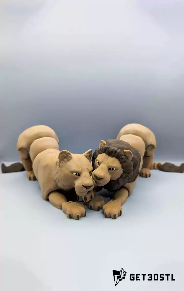 Flexi Lions Articulated 3D Print Models