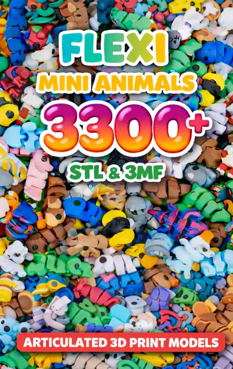 3300 Flexi Mini Animals STL & 3MF files