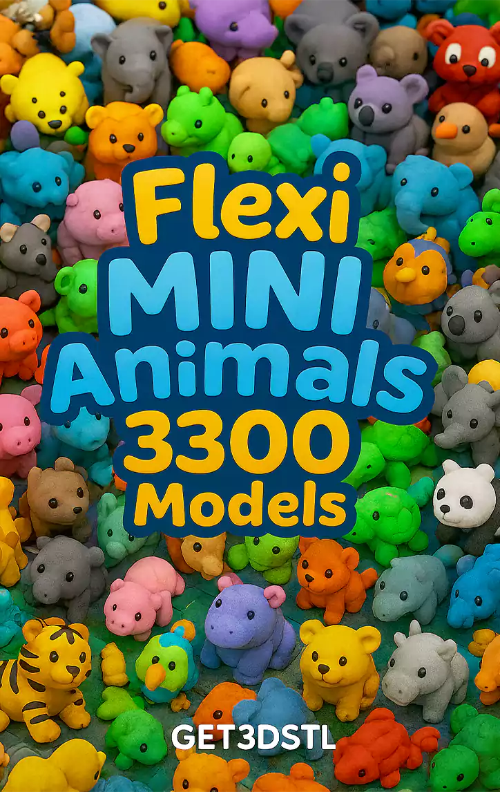 3300 Mini Cute Flexi Animals STL & 3MF Print Models