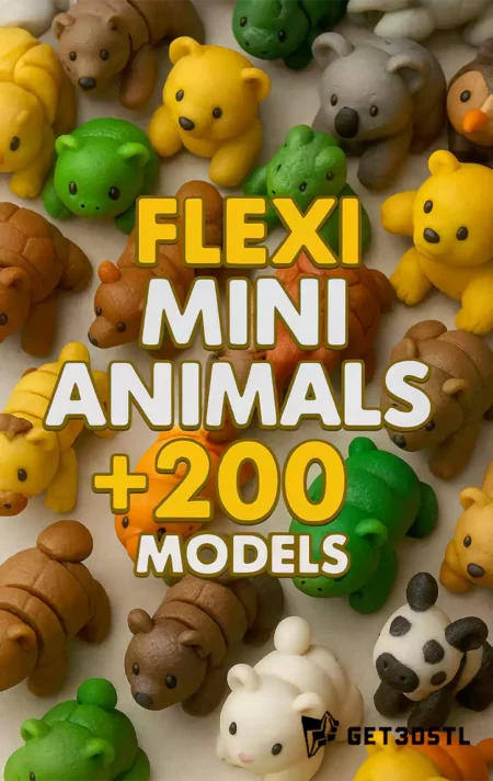 Flexi Mini Animals Pack 200 STL & 3MF Models