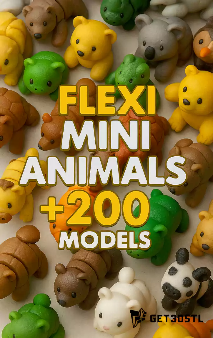 Flexi Mini Animals Pack 200 STL & 3MF Models