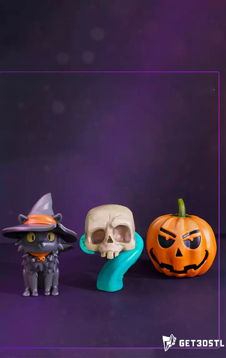 Halloween Keychain 3D pack STL Files