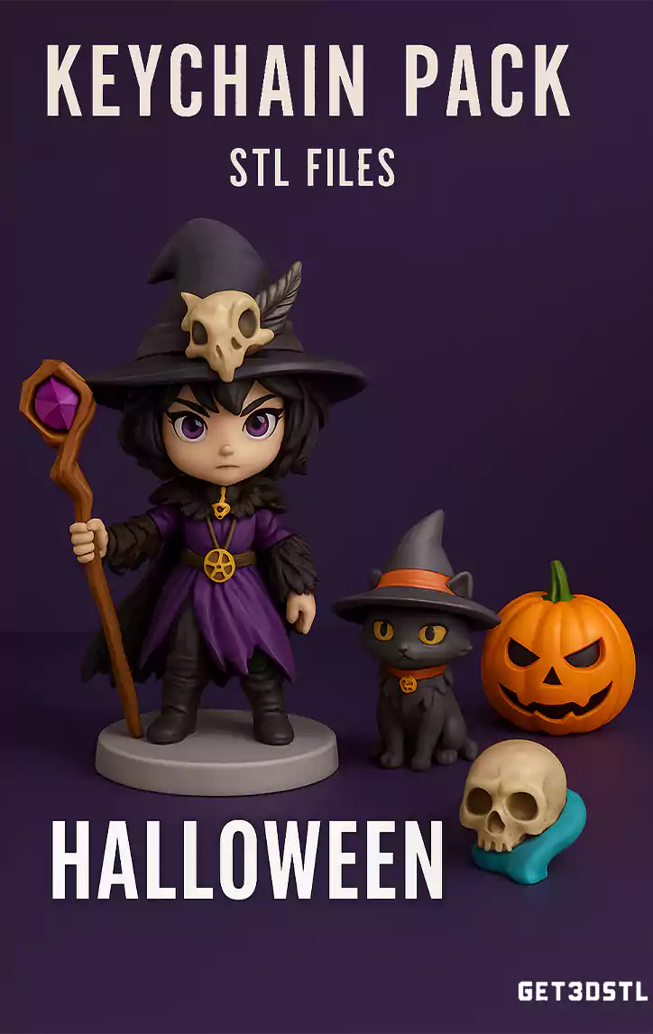 Halloween Keychain 3D pack STL Files