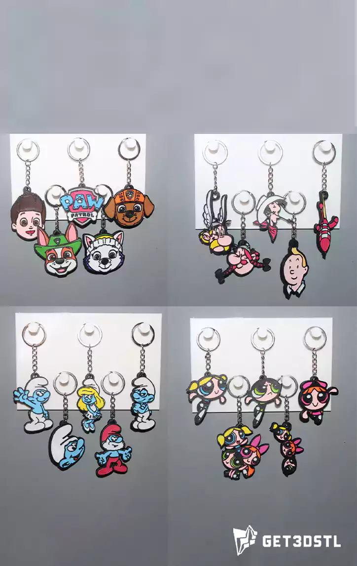 Keychain 500 STL 3D Model Pack Printable