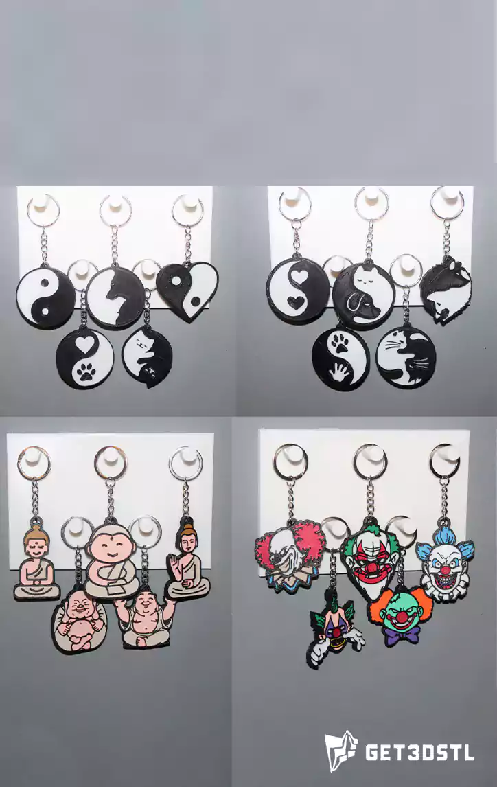 Keychain 500 STL 3D Model Pack Printable