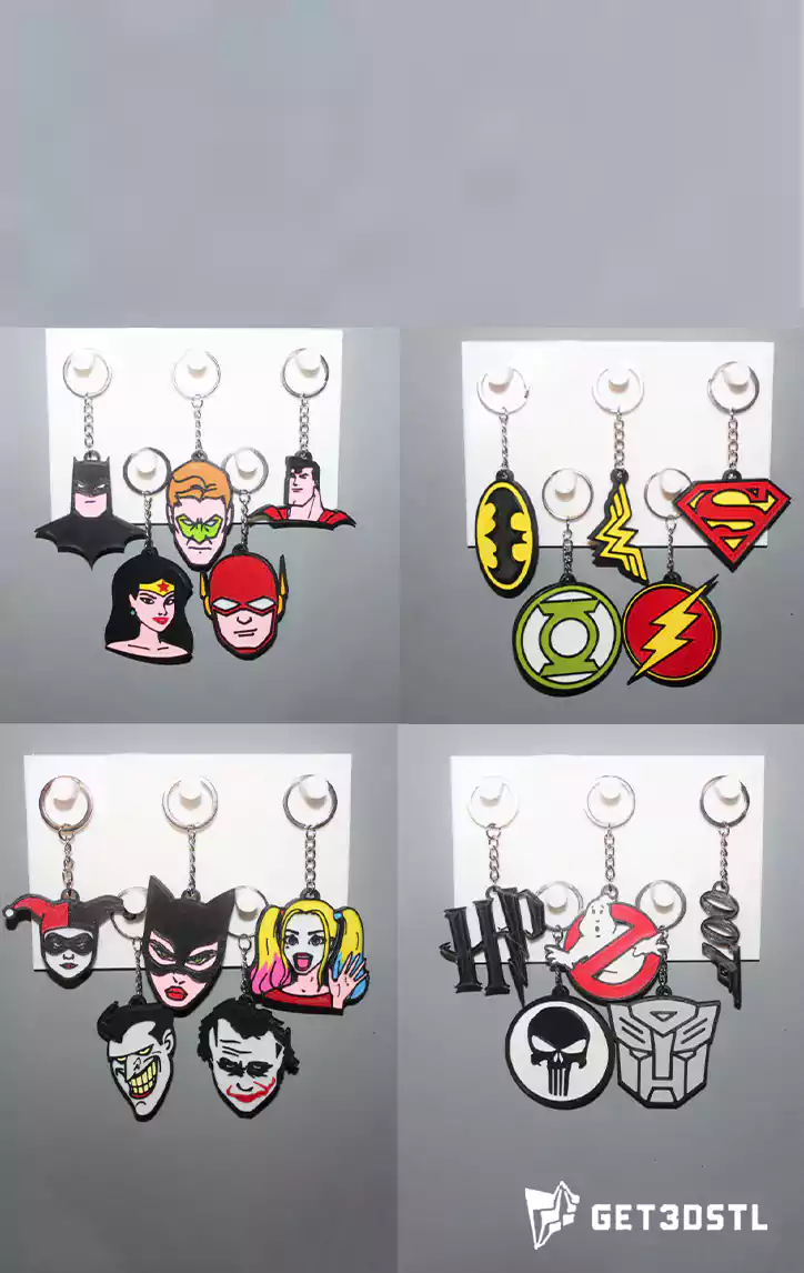 Keychain 500 STL 3D Model Pack Printable