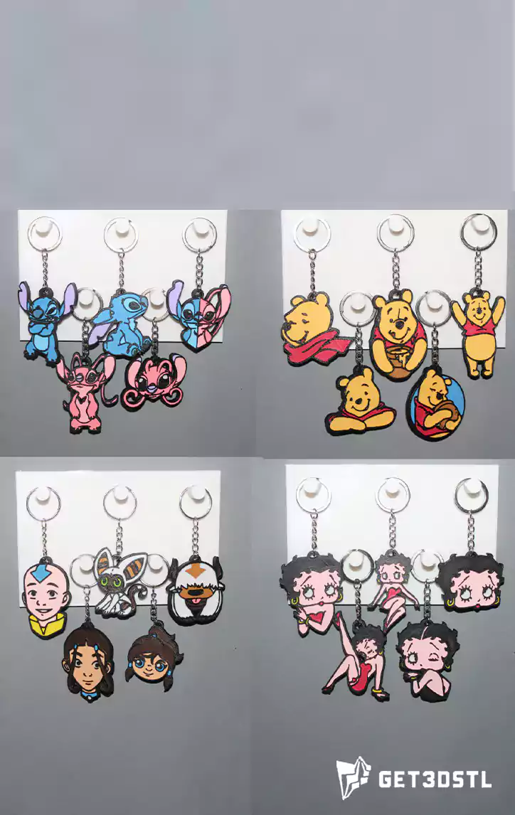 Keychain 500 STL 3D Model Pack Printable