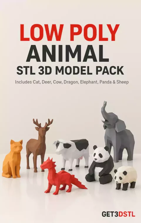 Low Poly Animal STL 3D Model Pack
