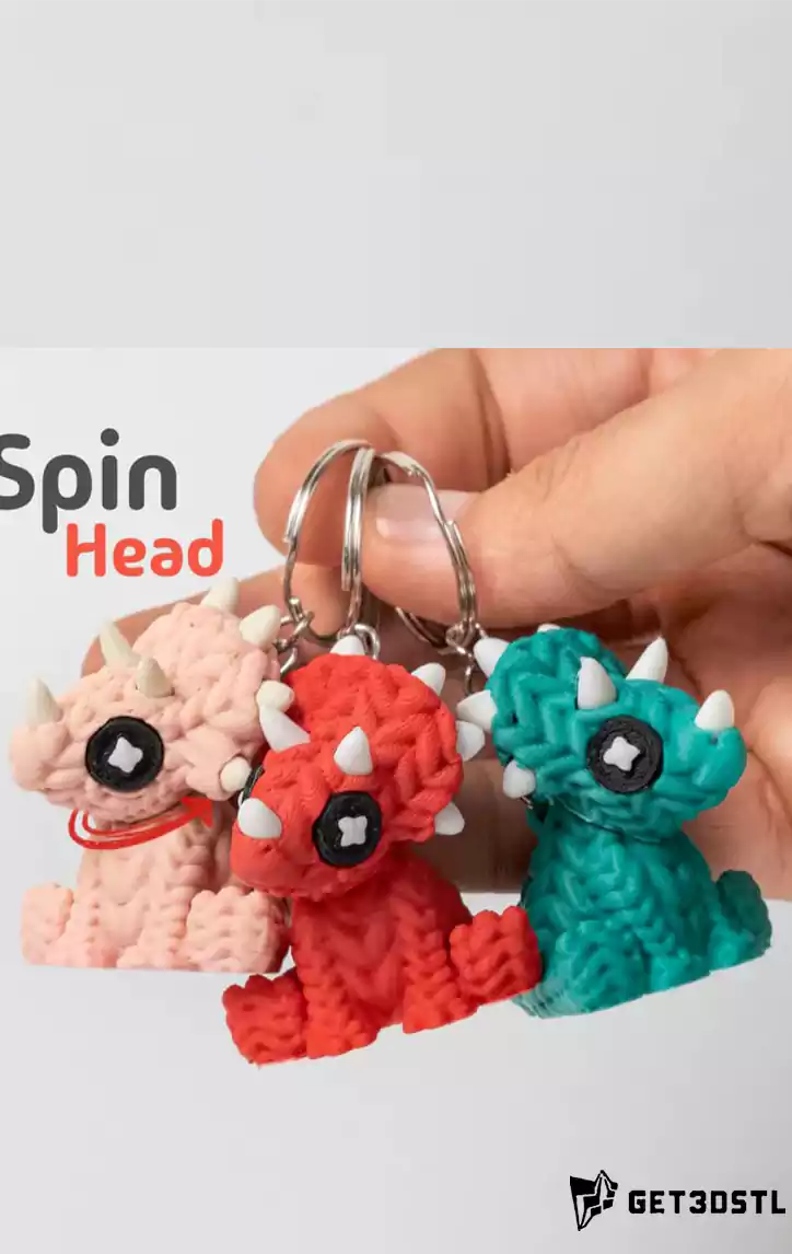 Mini Knitted Articulated Keychain 3D Print