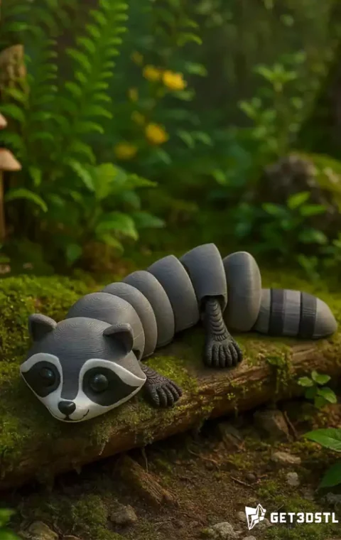 Playful Raccoon Articulated Flexi Animal