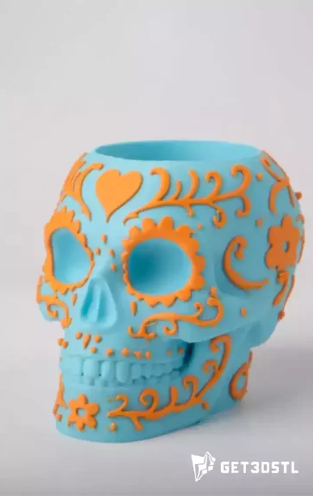 Sugar Skull Holder STL 3D Model