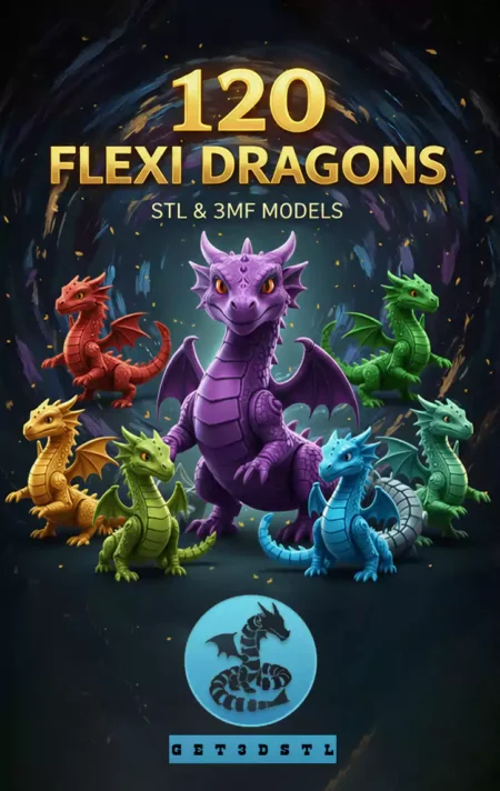Flexi Dragon Stl Pack Articulated Dragon STL & 3MF Files