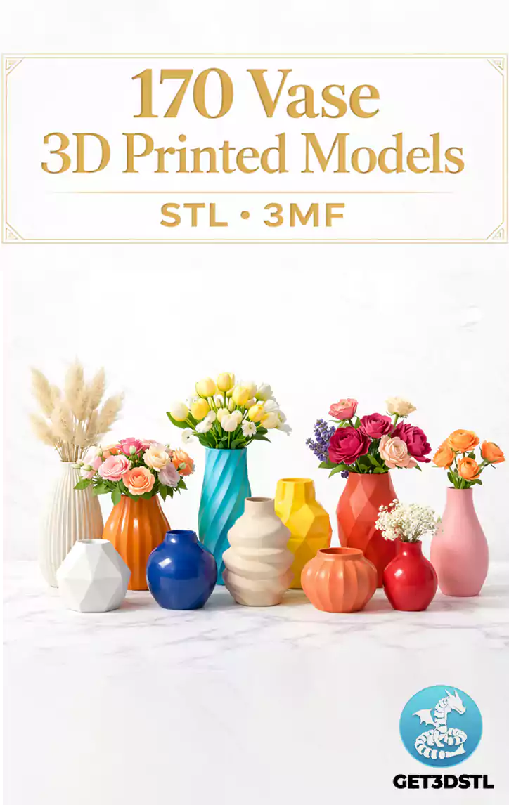 Vase STL Pack 170 Modern Printable 3D Models
